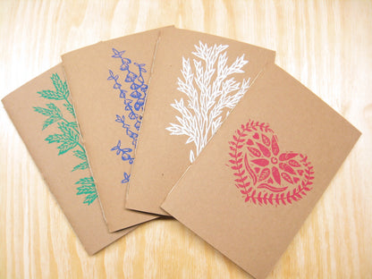 White Wheat - woodblock printed sketchbook journal (6x9")