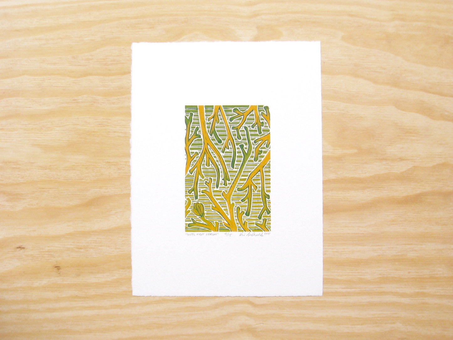 Until Next Season - reduction woodblock print (9x12”)