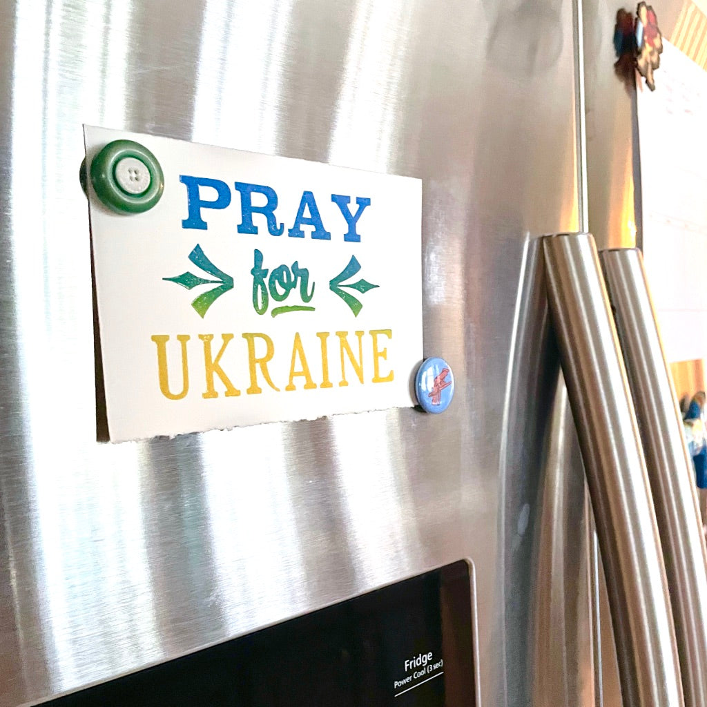 Pray for Ukraine - Reminder Note - wood type letterpress print