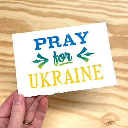 Pray for Ukraine - Reminder Note - wood type letterpress print
