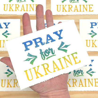 Pray for Ukraine - Reminder Note - wood type letterpress print