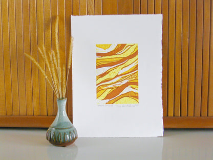 Earth Layers - reduction woodblock print (9x12”)