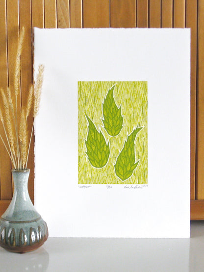 Wheat - reduction woodblock print (9x12”)
