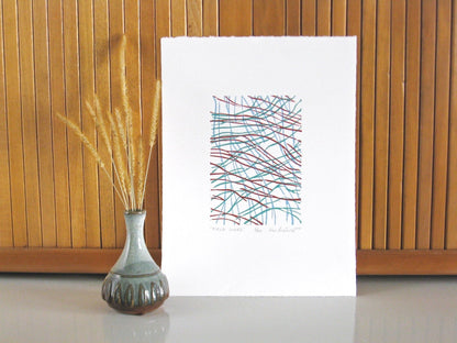 Field Lines - multi-woodblock print (9x12”)