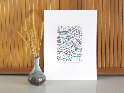 Field Lines - multi-woodblock print (9x12”)