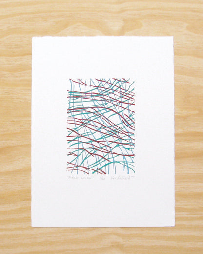 Field Lines - multi-woodblock print (9x12”)