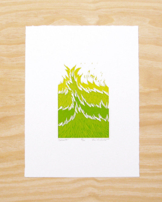 Growth - reduction woodblock print (9x12”)