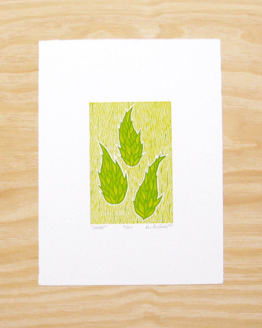 Wheat - reduction woodblock print (9x12”)