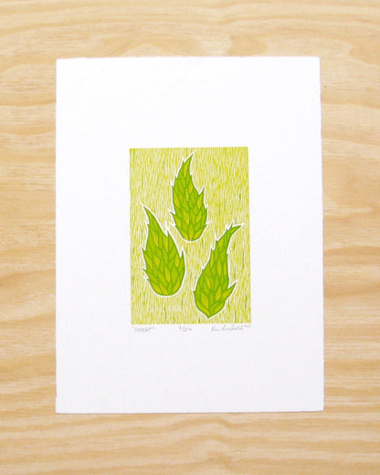 Wheat FRAMED - reduction woodblock print (11x14")