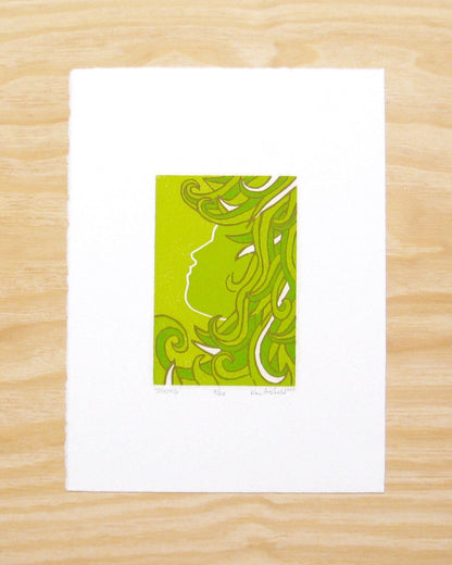 Spring - reduction woodblock print (9x12”)
