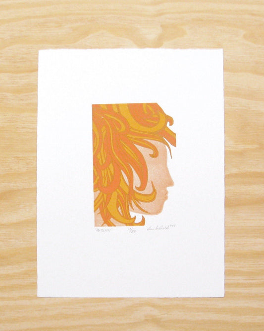Autumn - reduction woodblock print (9x12”)