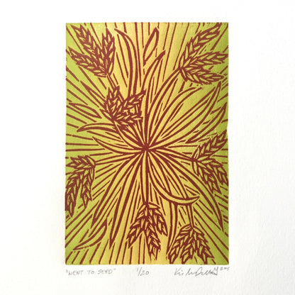 Went To Seed - multi-woodblock print (9x12”)