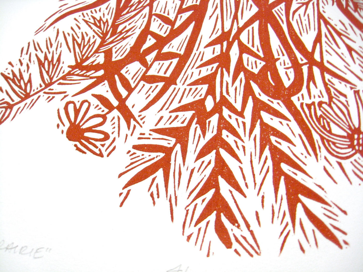 Autumn Prairie - woodblock print (14x18")