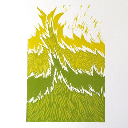 Growth - reduction woodblock print (9x12”)