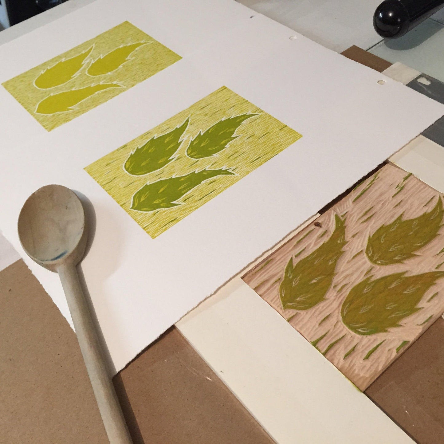 Wheat FRAMED - reduction woodblock print (11x14")