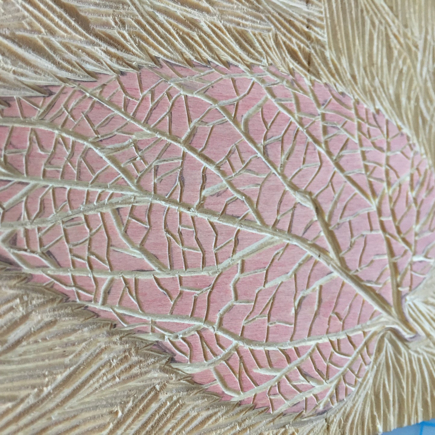 Hackberry leaf - woodblock print (9x12”)