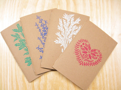 Big Blue Stem - woodblock printed sketchbook journal (6x9")