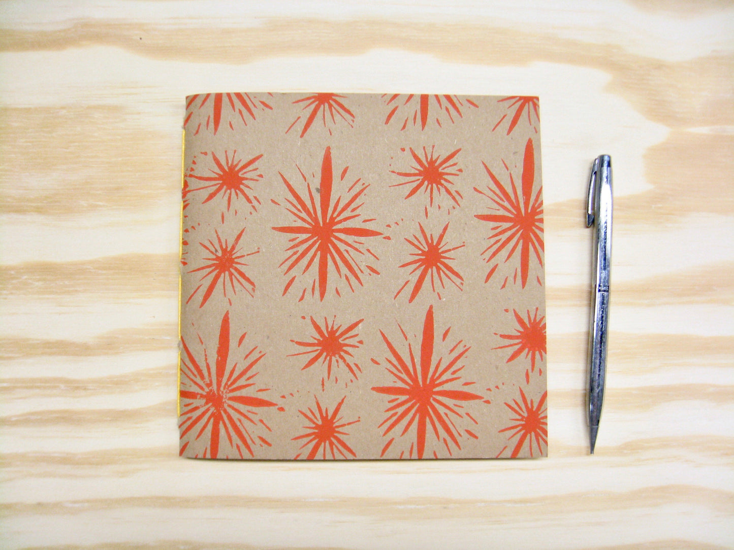 Starburst red - square sketchbook journal (6x6")