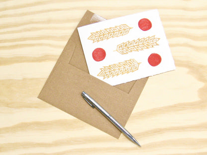 Wheat Red Dots single card - woodblock printed