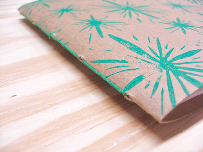 Starburst green - square sketchbook journal (6x6")