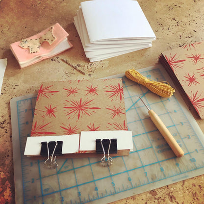 Starburst green - square sketchbook journal (6x6")