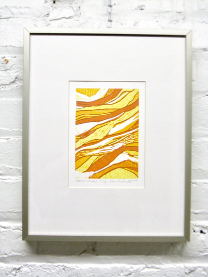 Earth Layers FRAMED - reduction woodblock print (11x14")