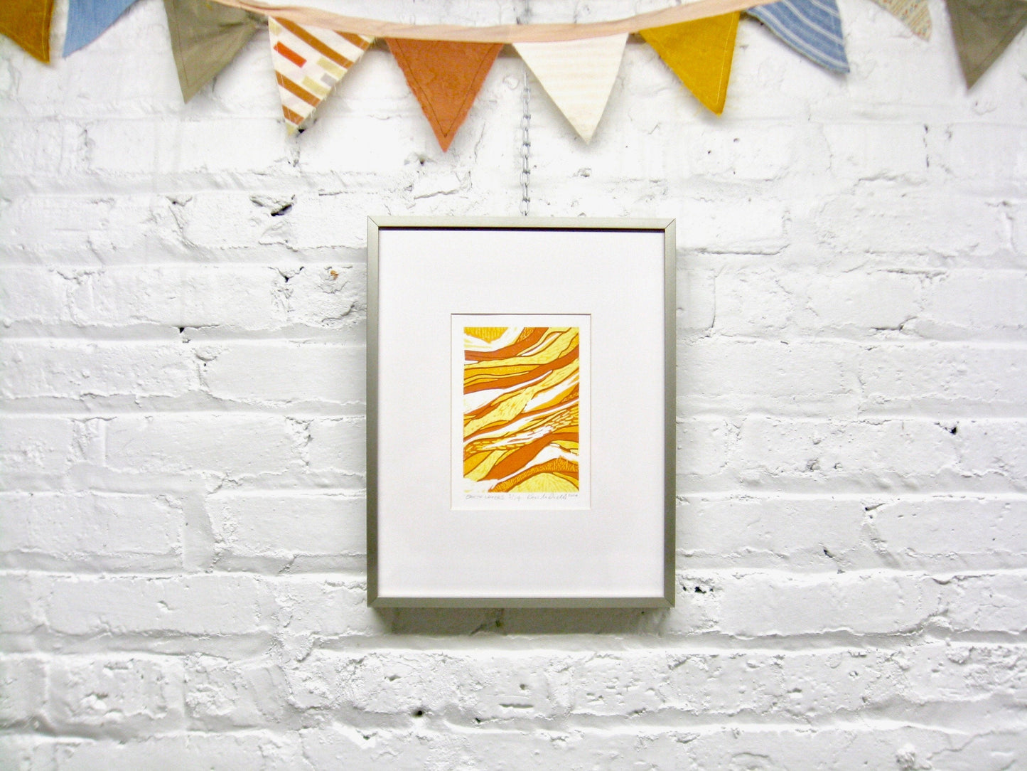 Earth Layers FRAMED - reduction woodblock print (11x14")