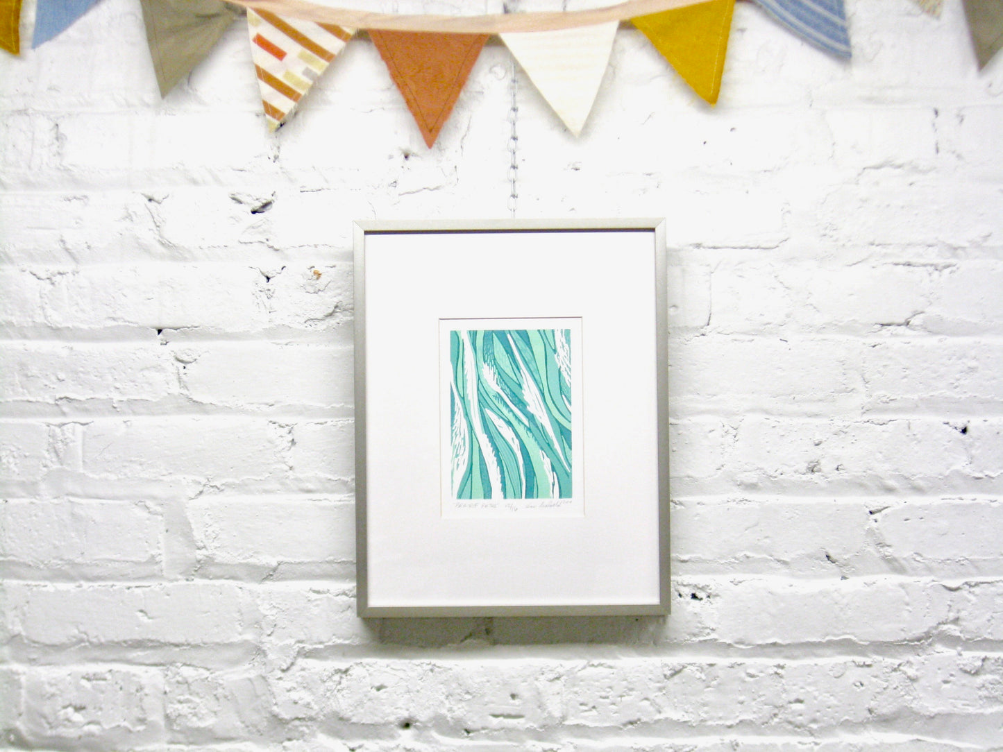 Prairie Paths FRAMED - reduction woodblock print (11x14")