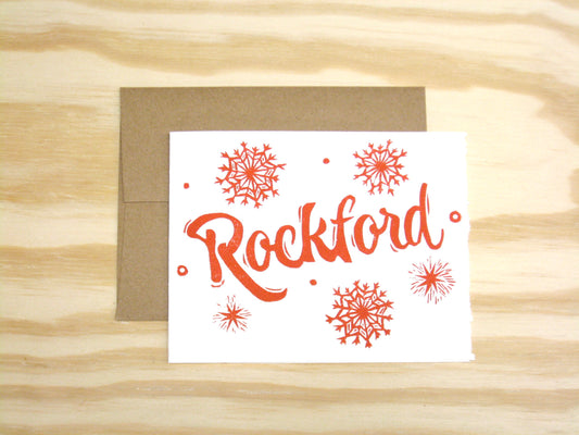 Starburst Red Rockford single card - woodblock printed