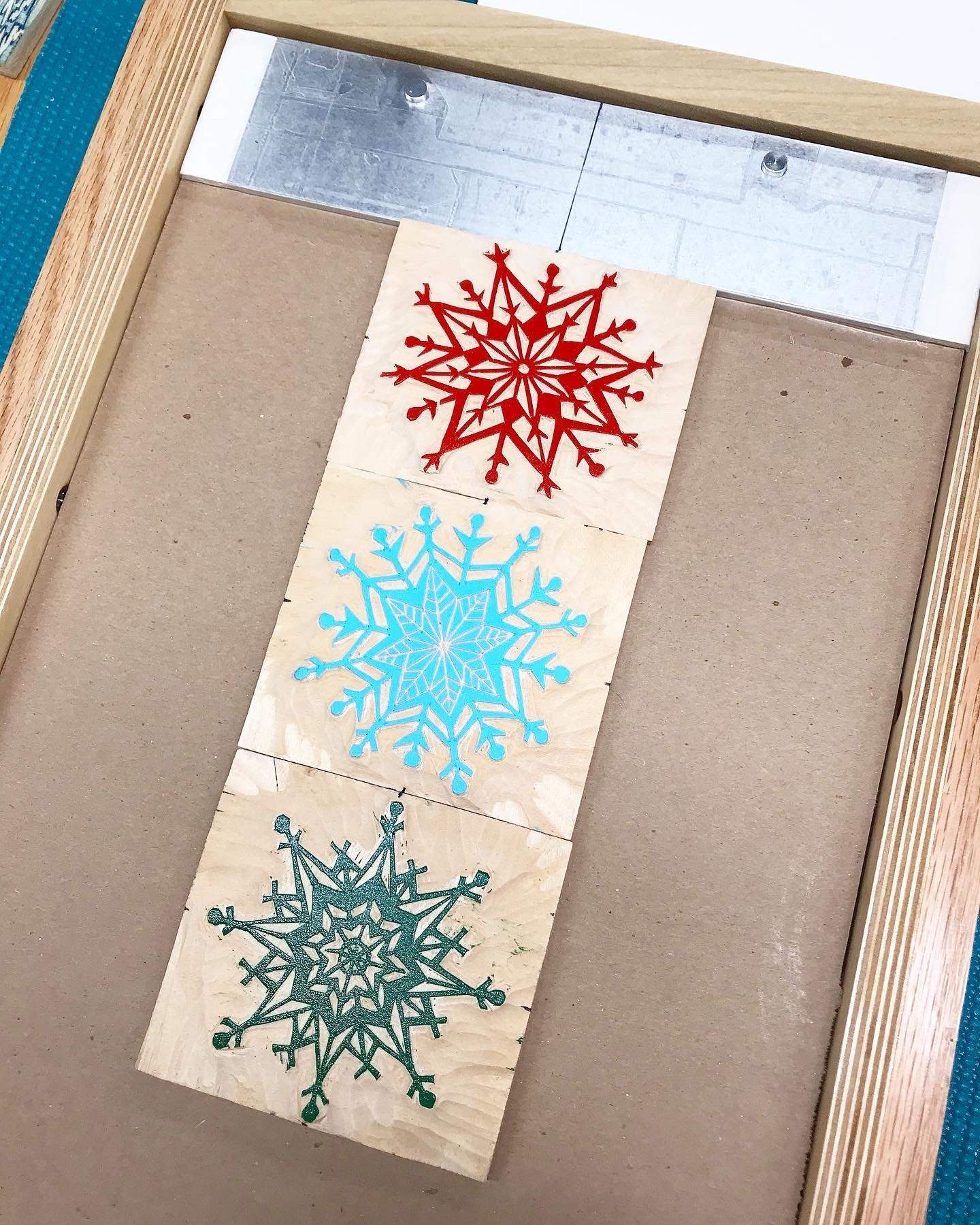 Winter is Here FRAMED - multi-woodblock print (7.5x13")