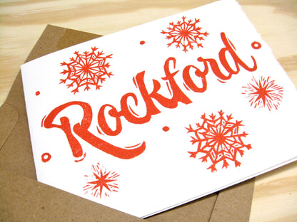 Starburst Red Rockford single card - woodblock printed