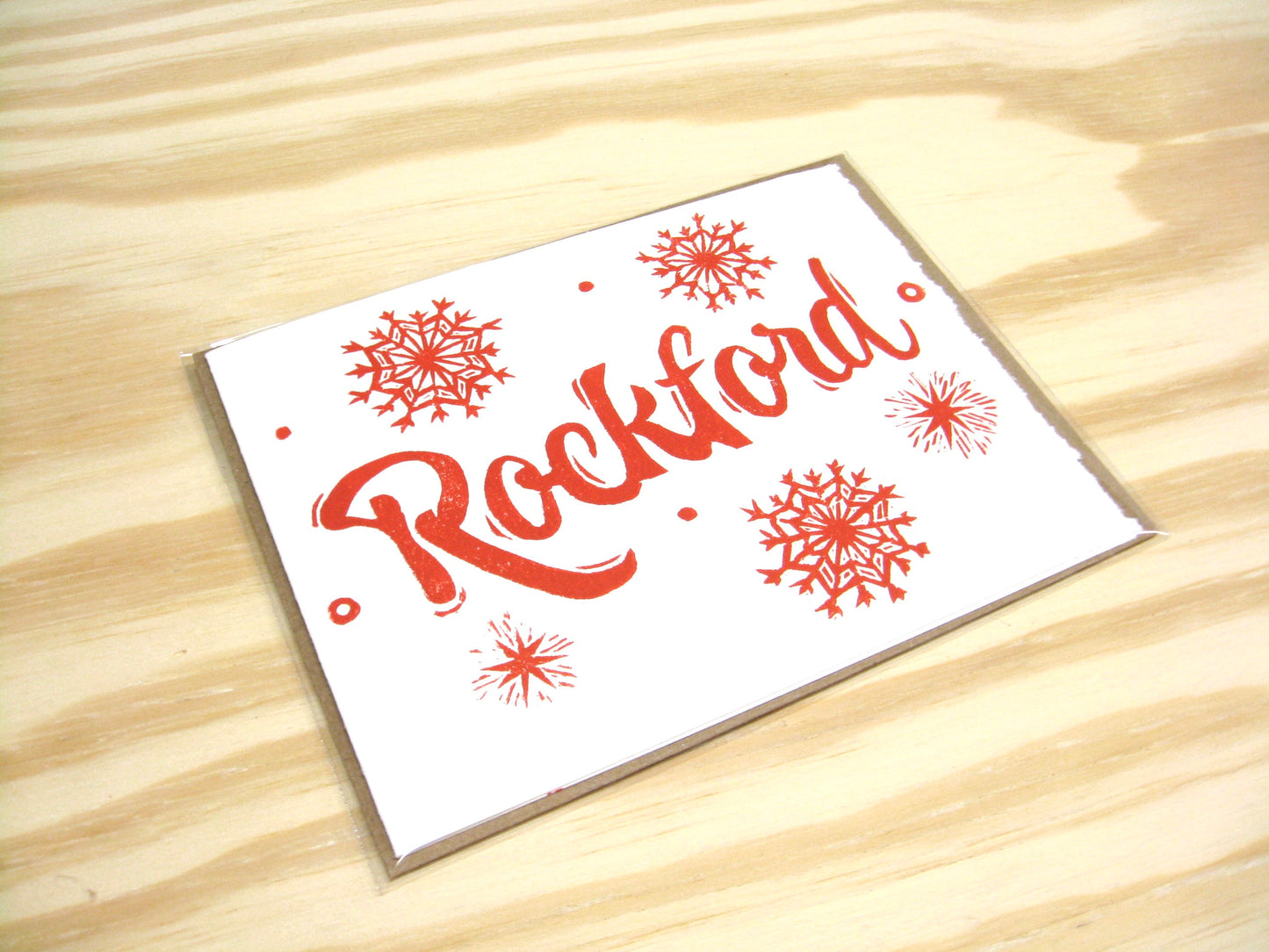 Starburst Red Rockford single card - woodblock printed