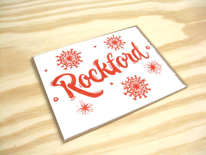 Starburst Red Rockford single card - woodblock printed