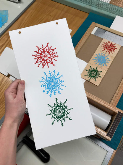 Winter is Here FRAMED - multi-woodblock print (7.5x13")