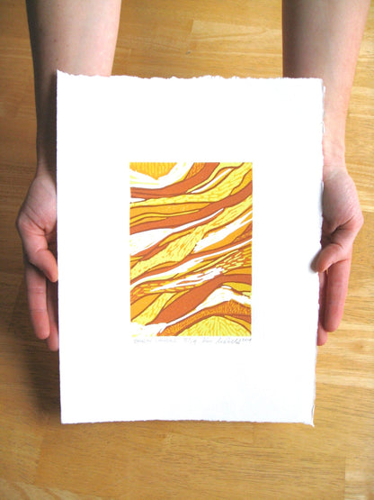 Earth Layers - reduction woodblock print (9x12”)