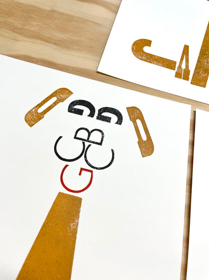 Letter Dog - Wood Type Letterpress Print - alphabet animals (8x10")
