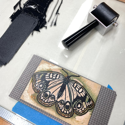 Buckeye Butterfly - woodblock print (8x8")